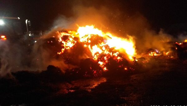 В Бахчисарайском районе сгорело сено
