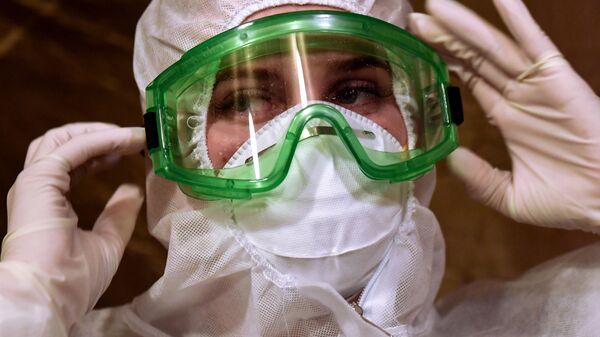 Развертывание мобильного госпиталя для пациентов с COVID-19 в Симферополе