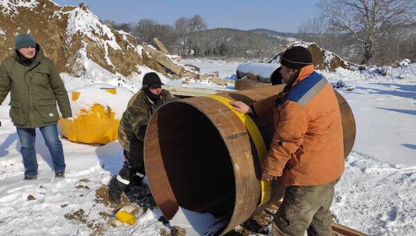 Подготовка к подключению трубы от водозабора на Бельбеке к днепровскому водоводу