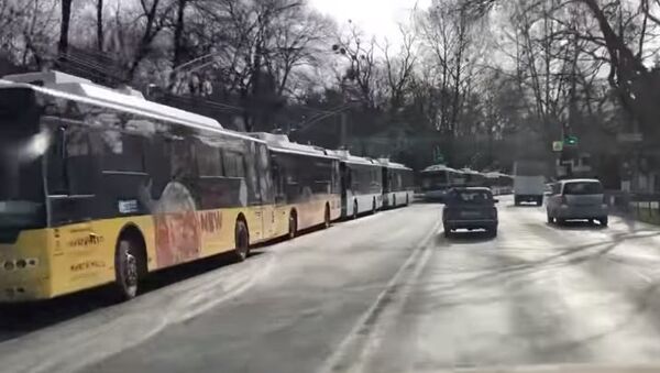 В центре Симферополя забастовали троллейбусы 