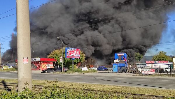 Пожар на АЗС в Новосибирске