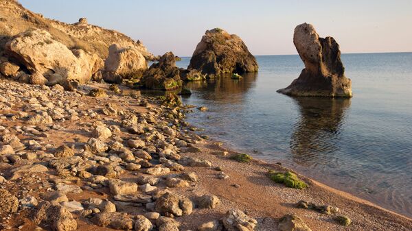 Берег Азовского моря в окрестностях поселка Курортное