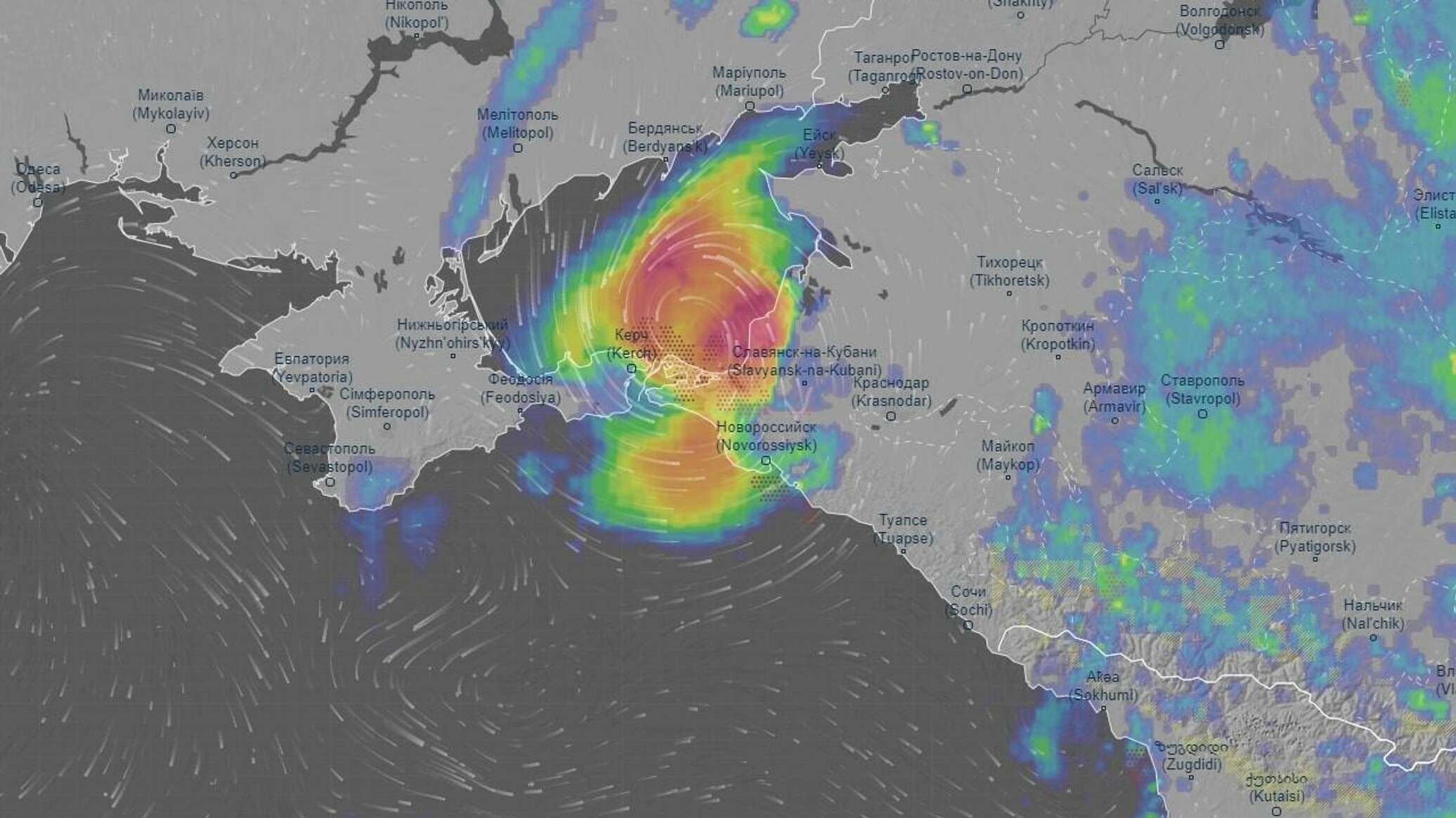 В каких городах циклон. Циклон над Крымом. Циклон над Краснодарским краем со спутника. Циклон в Крыму на карте. Циклон над Россией сегодня карта.