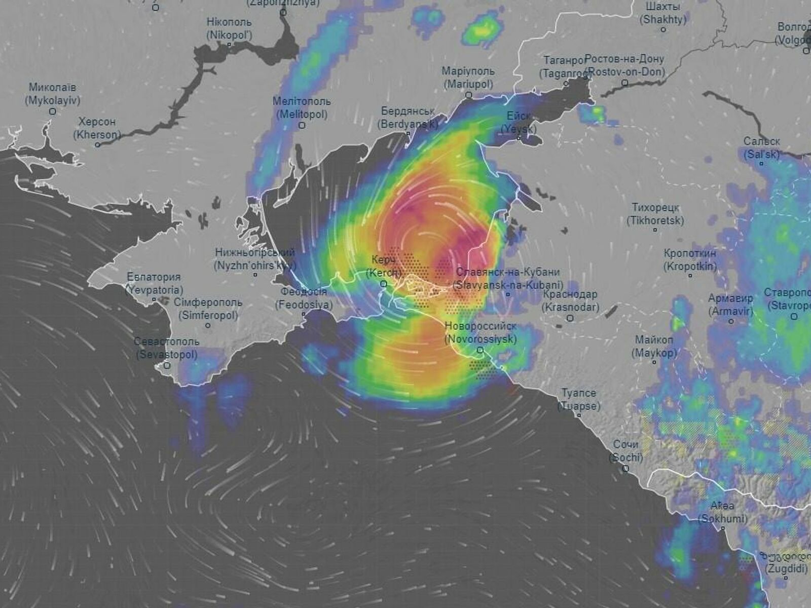 Карта осадков в керчи в реальном времени