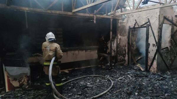 Тушение пожара в кафе в Феодосии