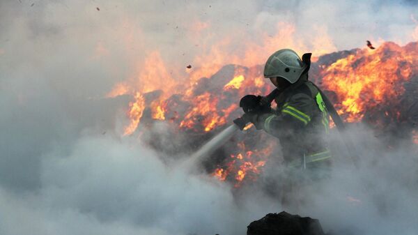Тушение пожара в Симферополе