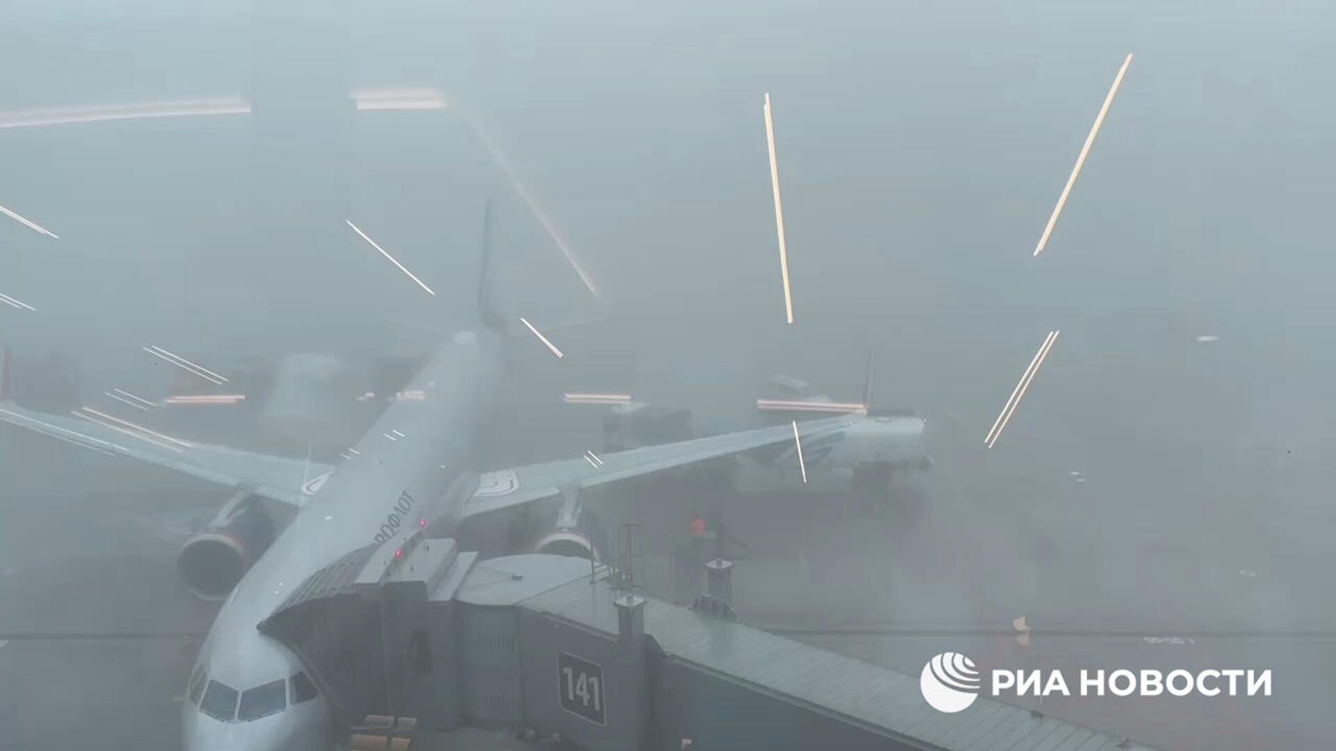 Видео РИА Новости. Из-за тумана в московских аэропортах задерживают рейсы - РИА Новости, 1920, 02.11.2021