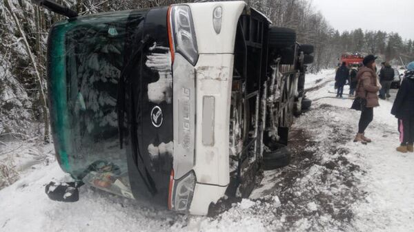 В Карелии на федеральной трассе произошло ДТП с экскурсионным автобусом