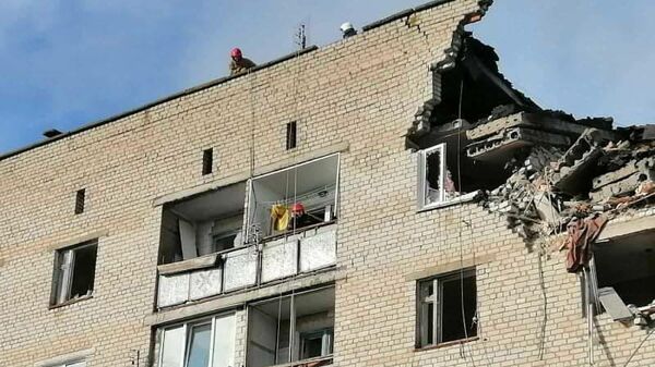 Взрыв газа разрушил часть пятиэтажного дома в г. Новая Одесса Николаевской области Украины