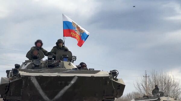 Продвижение колонн российской армии на освобожденных территориях Харьковской области