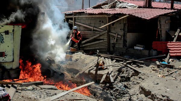 Тушение пожара в секторе Газа