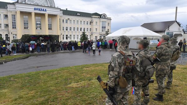 Вокзал в подконтрольном российской армии городе Купянск Харьковской области