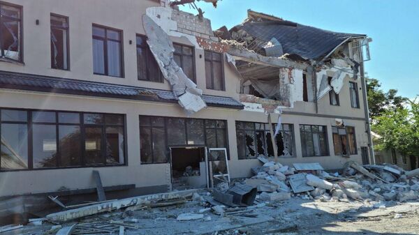 Гостиница в центре Херсона после удара ВСУ