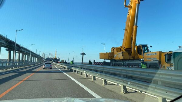 Ремонтные работы на Крымском мосту