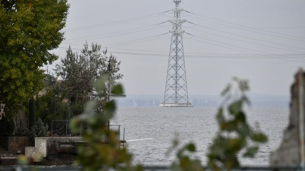 Вид на Каховское водохранилище в Энергодаре.