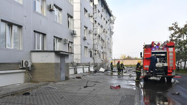 Взрыв у здания запорожской областной телекомпании ЗаТВ в Мелитополе