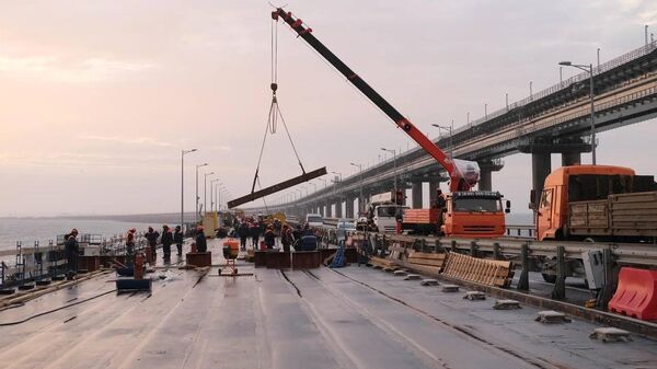 На Крымском мосту завершили надвижку всех пролетных строений