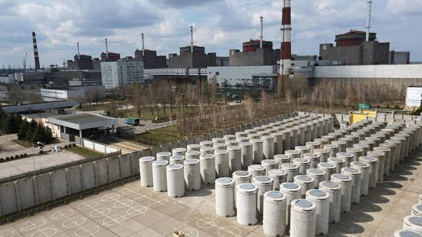Сухое хранилище отработанного ядерного топлива (СХОЯТ) на Запорожской АЭС в Энергодаре.
