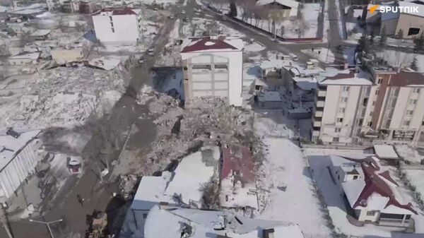 Город Эльбистан после землетрясения. Видео предоставлено Sputnik Turkey