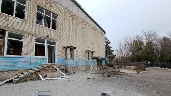 Разрушенная ударом ВСУ школа в Новой Каховке