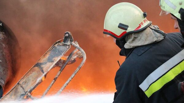 МЧС Украины во время ликвидации пожара