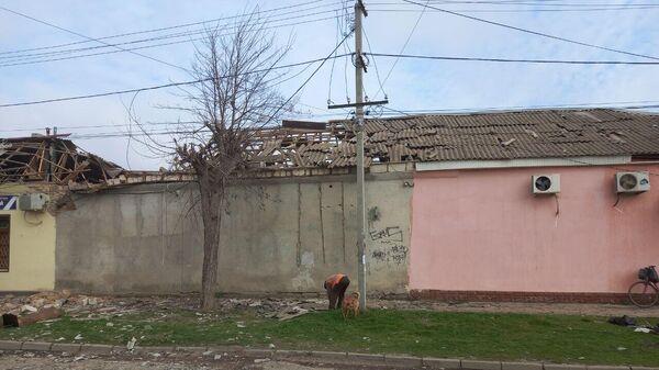 Разрушения от обломков украинского беспилотника в Джанкое. 21.03.2023