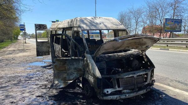 В Симферопольском районе сгорел рейсовый автобус 