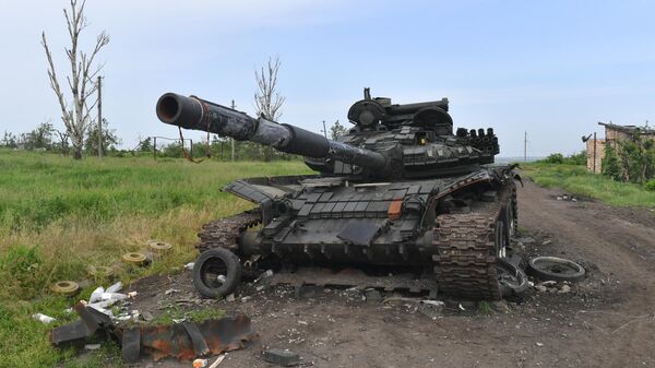 Уничтоженный танк ВСУ 