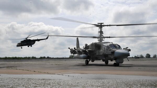 Работа вертолета Ка-52 группировки Юг на Артемовском направлении