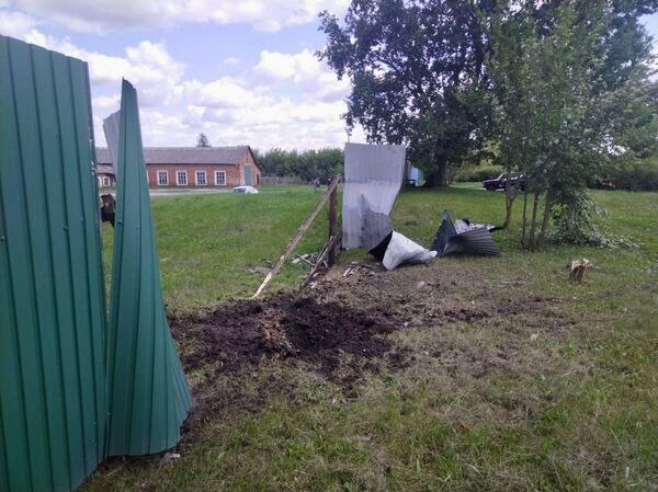 Последствия обстрела села Вязовое Краснояружского района Белгородской области