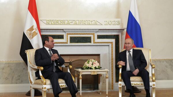 Президент РФ Владимир Путин провел встречу с президентом Египта Абдель Фаттах ас-Сиси