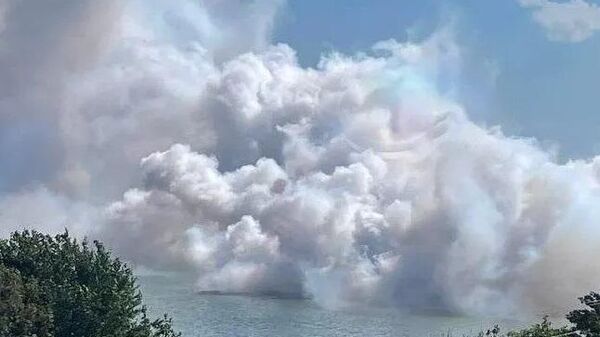 Дым в Керченском проливе