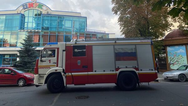 Пожар в центре Симферополя