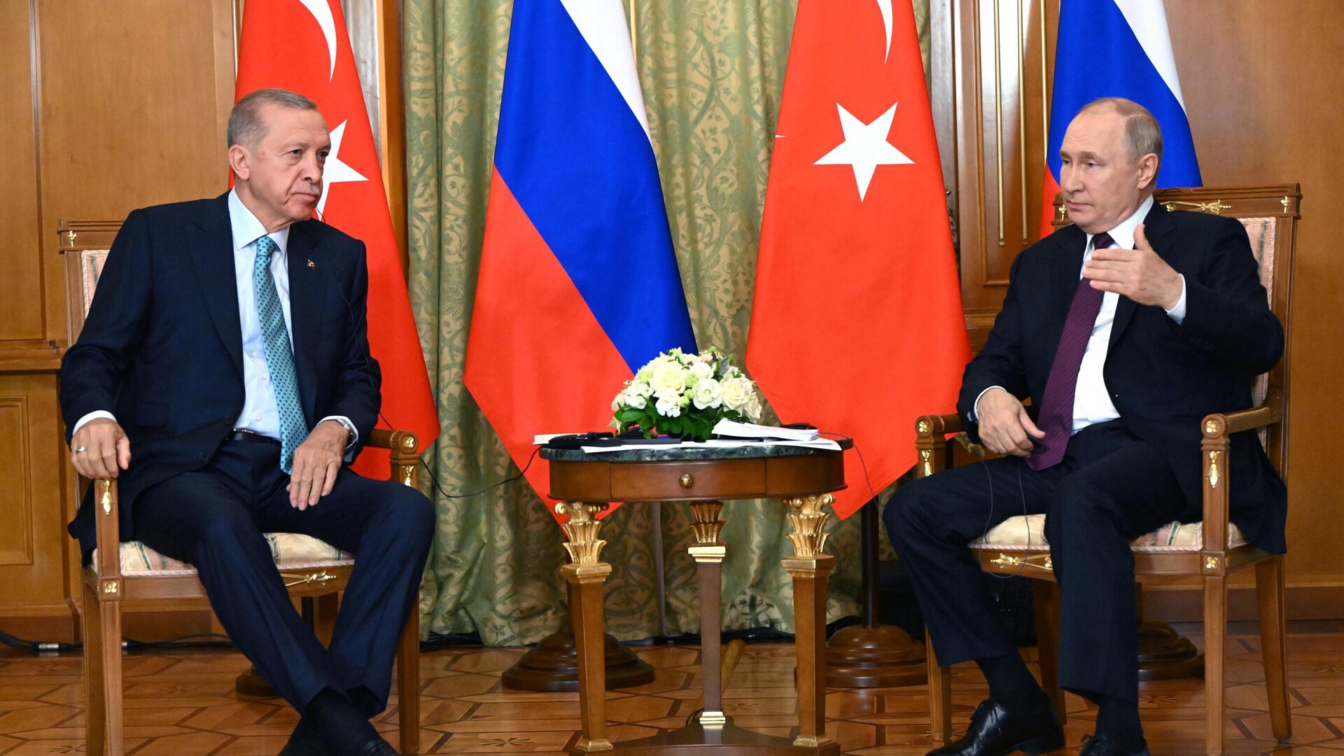 Президент РФ Владимир Путин провел переговоры с президентом Турции Реджепом Эрдоганом - РИА Новости, 1920, 04.09.2023