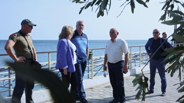 Глава Крыма Сергей Аксенов на выезде в Ялте