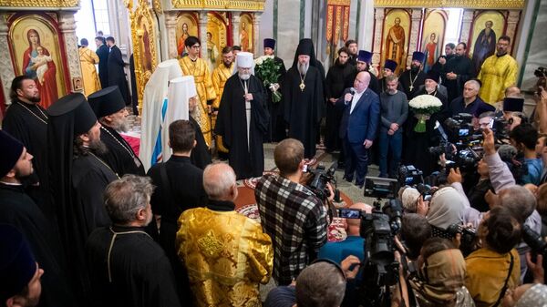 Новый владыка Крымской метрополии в кафедральном соборе Симферополя