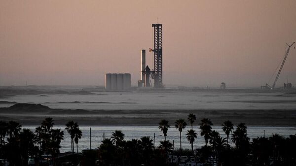 Ракета SpaceX Starship перед запуском