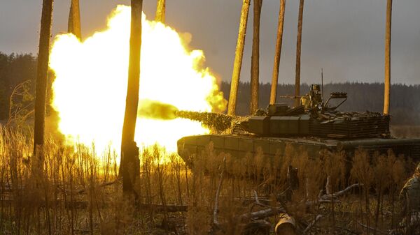 Боевая работа экипажей танков Т-80 в зоне СВО