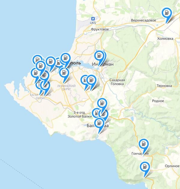 Карта зарядных станций для электромобилей в Севастополе