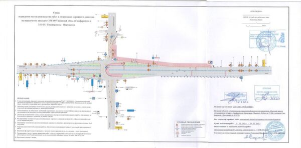 Схема организации дорожного движения на Николаевской трассе Симферополя