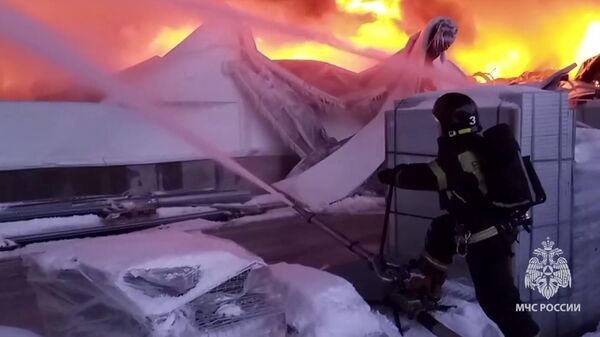 Пожар на складе Wildberries под Санкт-Петербургом
