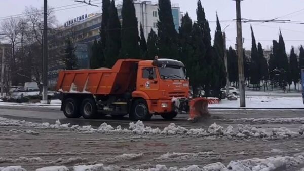 Ситуация на дорогах Севастополя из-за снегопада