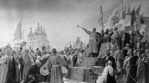 Переяславская рада. Картина написана в 1954 году.