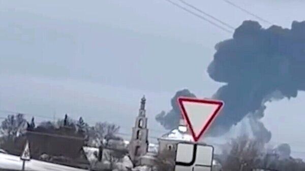 Момент падения самолета Ил-76 под Белгородом