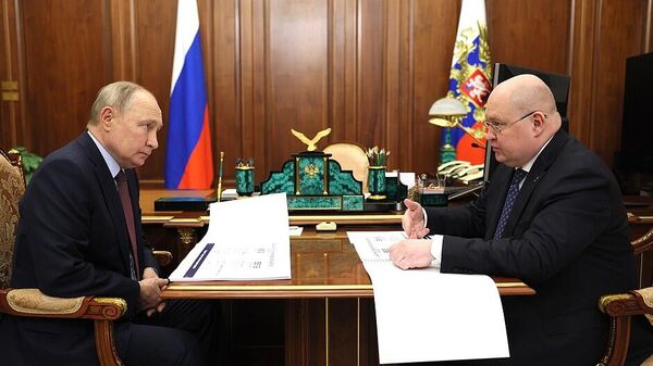 Встреча президента России Владимира Путина с губернатором Севастополя Михаилом Развожаевым