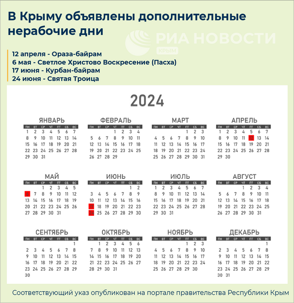 Календарь праздников 2024 крым