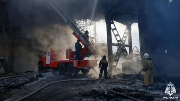 Пожар на ТЭЦ в Республике Тыва
