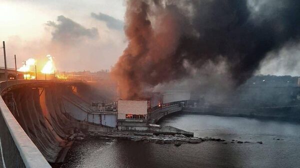 Ситуация на ДнепроГЭС после серии мощных взрывов на Украине