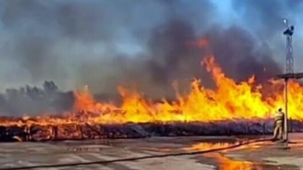 Пожар на агрофирме в Крыму