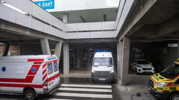 Больница в Банска-Бистрице, Словакия, где лечится премьер-министр Словакии Роберт Фицо после того, как в него несколько раз выстрелили.